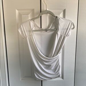 EXPRESS: Elegant White Drape Top